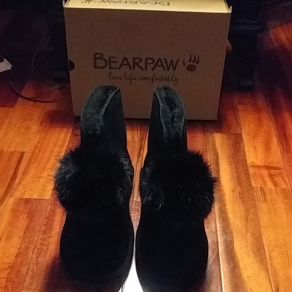 BearPaw Women's Black Fur Winter Boots
